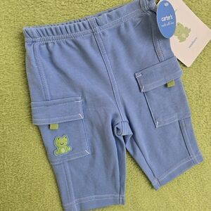 NWT  NEWBORN Baby BOYS PANTS LITTLE FROG Blue 100% Cotton (Q4)